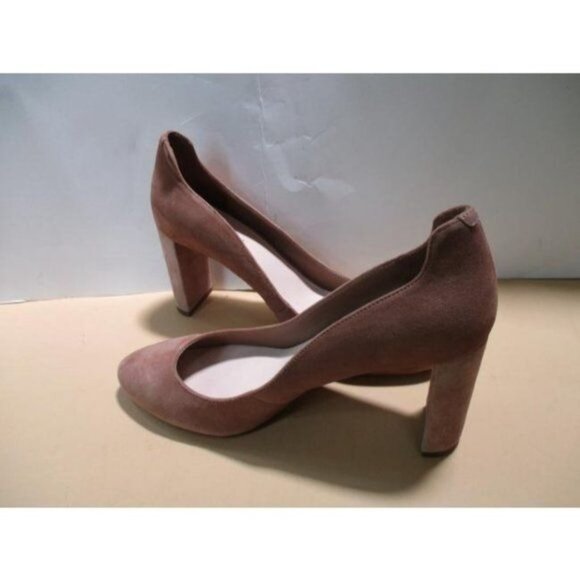 *Nine West Tan Beige Suede Pump Contour Almond Toe - Picture 2 of 7